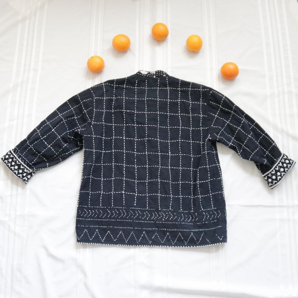 Reversible Black Patterned Coat - image 3